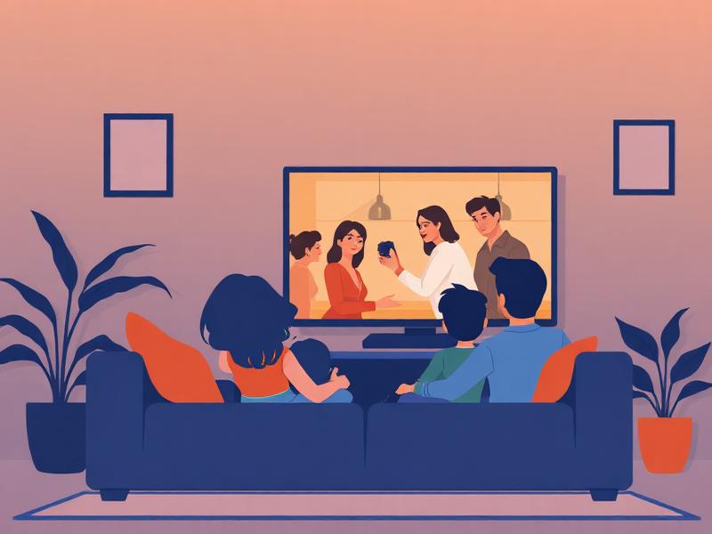 Familia viendo programación en español en casa