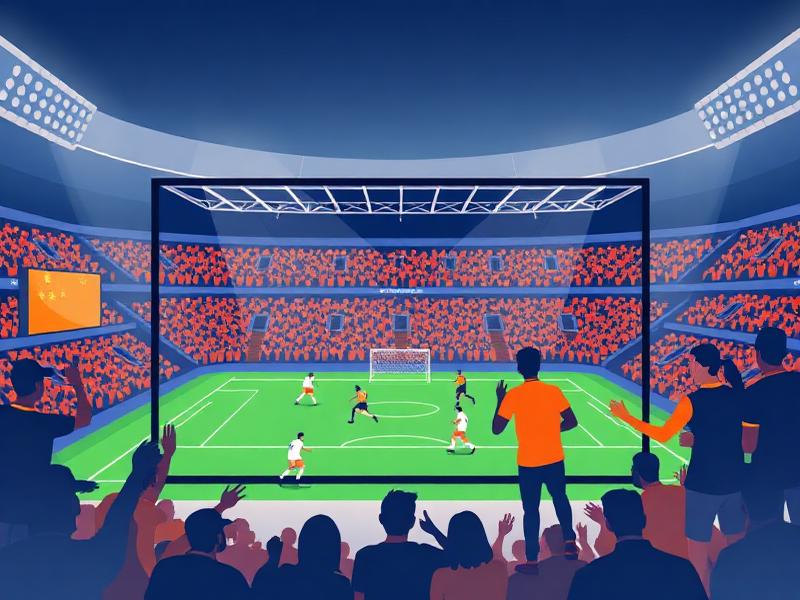 Transmisión deportiva con estadio de fútbol