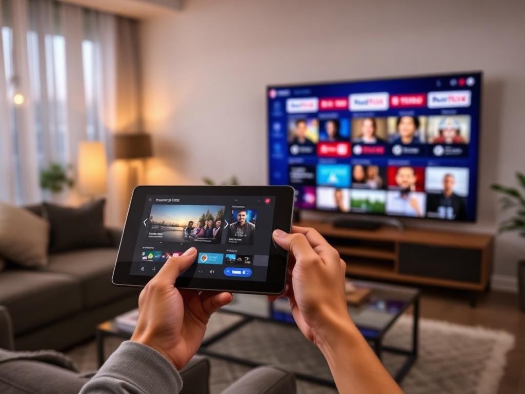 Aplicaciones de streaming en televisor, tableta y teléfono